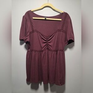 Torrid Mauve Ruched Blouse